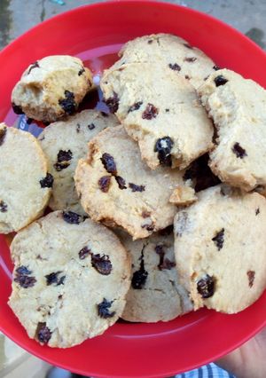 A picture of Shortbread with raisins.