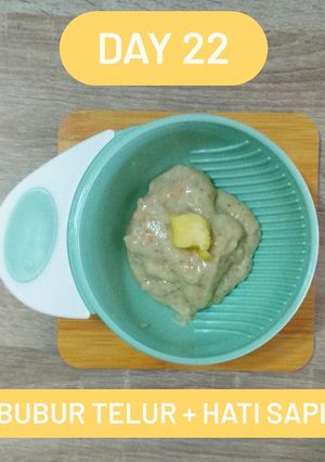 Foto resep Bubur telur hati sapi mpasi menu lengkap 6 bulan