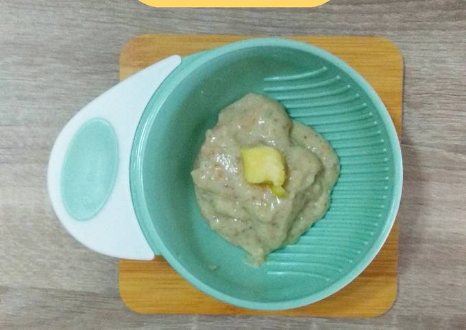 Bubur telur hati sapi mpasi menu lengkap 6 bulan