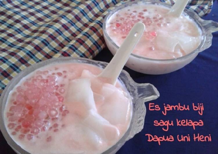 Cara membuat Es jambu biji sagu kelapa 🍧 sedap