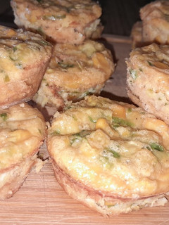 Una foto de Muffins de choclo y zapallito