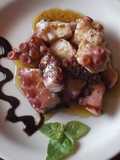 Pulpo a la gallega con crema de aceto balsámico