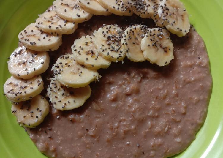 Chocolate Oatmeal Porridge (Bubur Oatmeal Coklat)