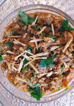 A picture of Gobhi Gosht cauliflower meat.