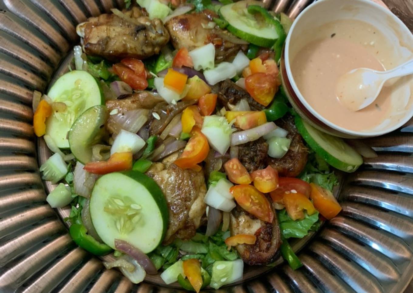 Grilled chicken and paste