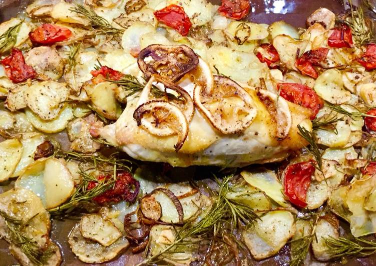 Recipe: Yummy Ovnstegt kyllingebryst med sprøde kartofler