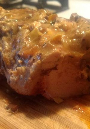 A picture of Stuffed Pork Loin in Crockpot.