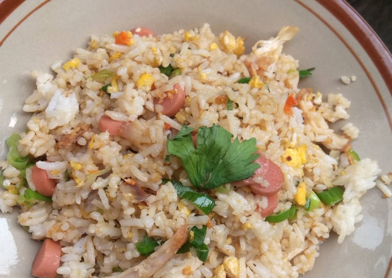 Nasi Goreng sosis tanpa kecap saos