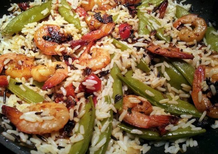 Yummy Yummy Shrimp, Snap Peas, &amp; Rice