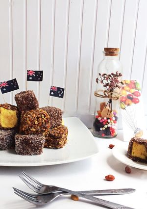 Hình của món Lamington.