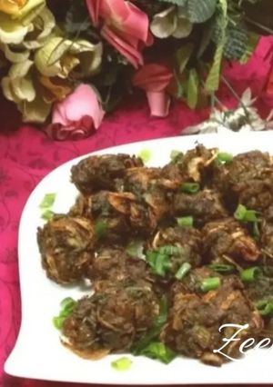 A picture of Kheema Paalak Pakoras.