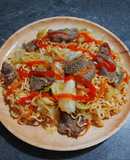 Mì gói xào bò & rau củ