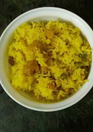 A picture of Soya chunks pulao.