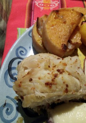 Una foto de Rollitos de merluza con zapallo al horno