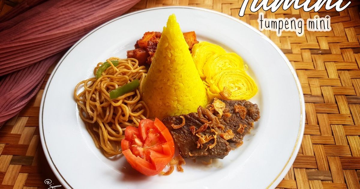 Nasi Kuning Magicom Cemplung-cemplung (Tumpeng Mini)