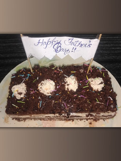 A picture of Eggless cake cum pastry with buttercream icing.