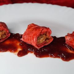 A picture of Valentine’s Day special - Strawberry Mawa Roll.
