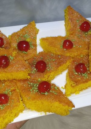 صورة لوصفة بسبوسة معسلة على طريقة hadjer jija بالملعقة