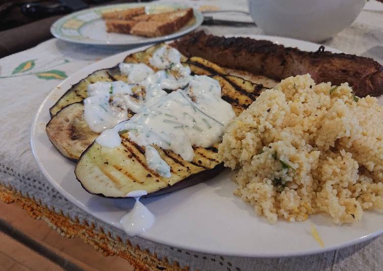 Recipe of Ultimate Grilled Aubergine with Yogurt Sauce