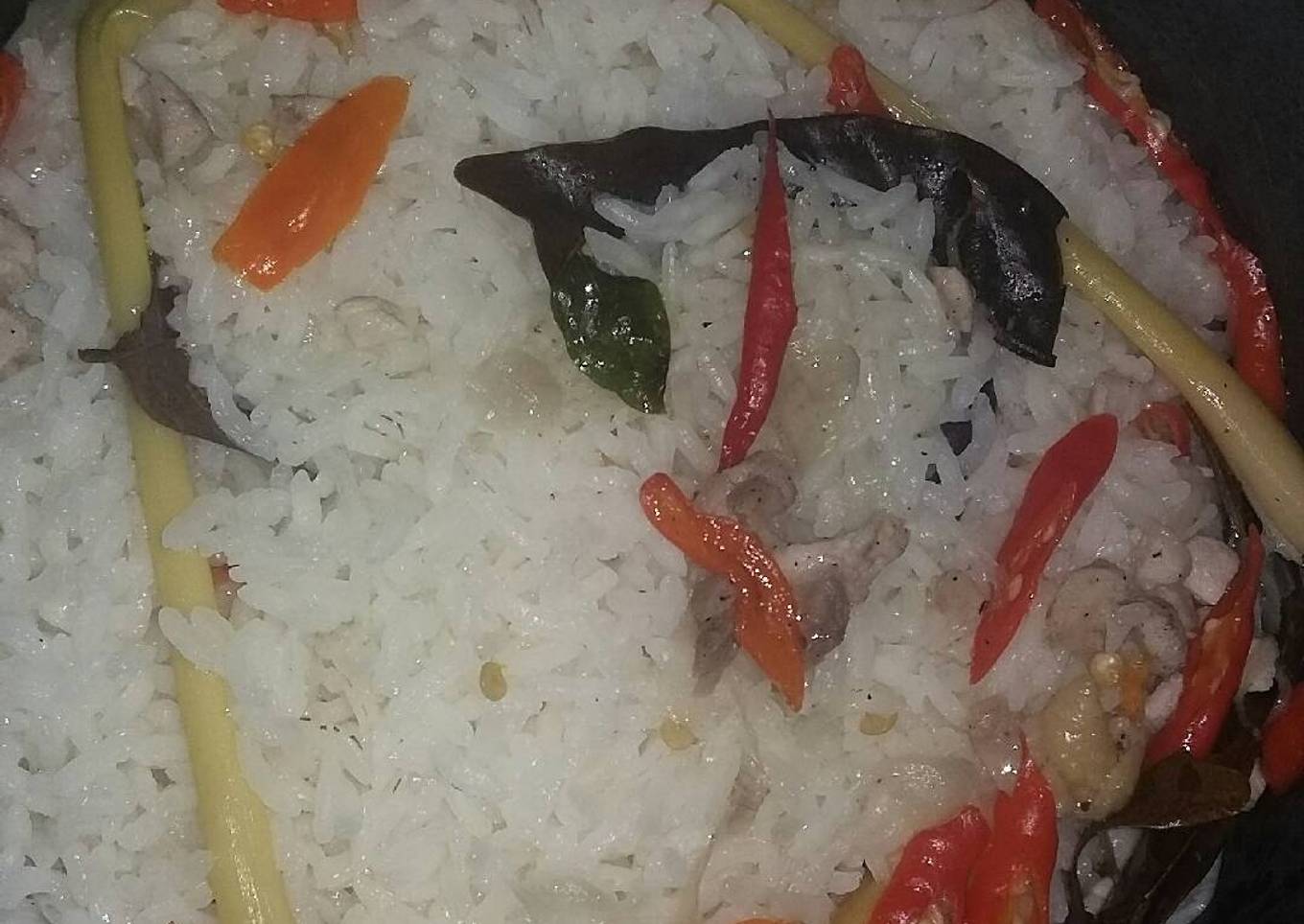 Rice Levitt Pot dengan nasi