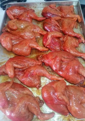 Foto resep Ayam oven nasi kebuli fersi warna merah kuning
