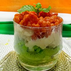 A picture of Tri colour parfait.