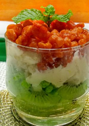 A picture of Tri colour parfait.