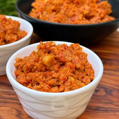 A picture of Desi Gajar ka Halwa (Carrot Halwa).