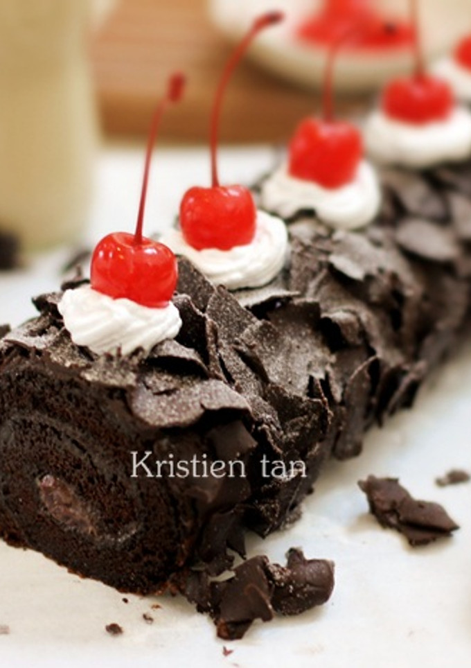 Foto resep Black Forest Roll Cake 6 telur ^_^V