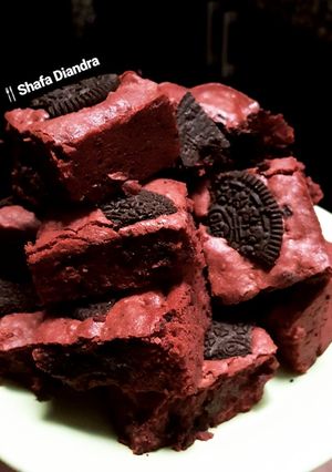 Foto resep Red Velvet Oreo Fudgy Brownies🇺🇸 #dessert