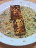 Paneer Steak with Herbed Rice and Creamy Veggies