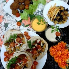A picture of Falafel sandwiches.