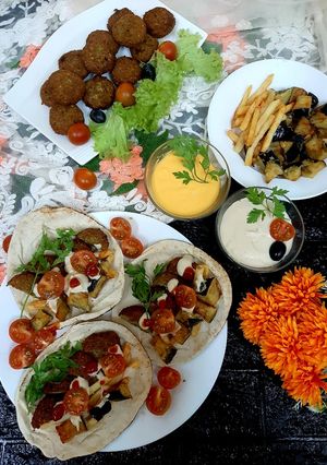 A picture of Falafel sandwiches.