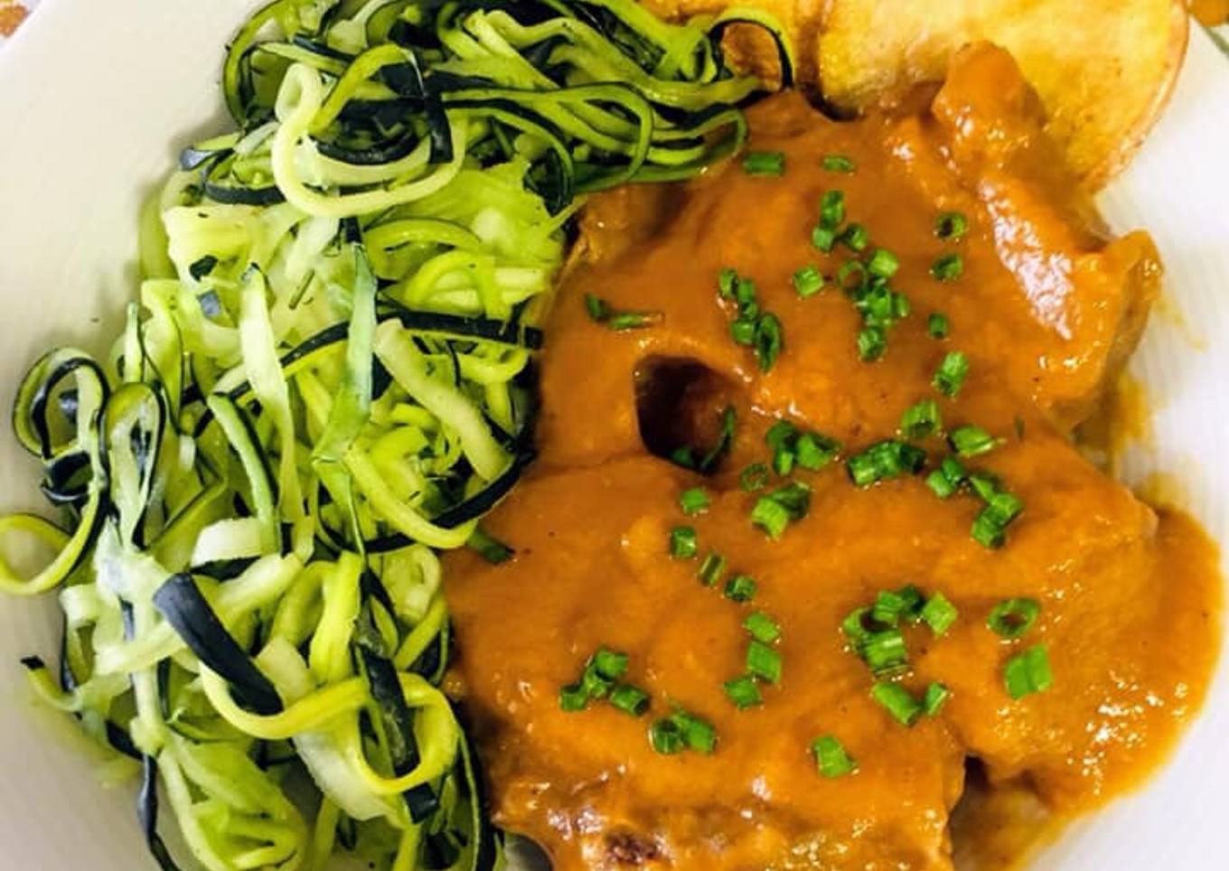 Ossobuco con espaguetis de calabacín