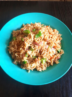 A picture of Left over stir fried rice.