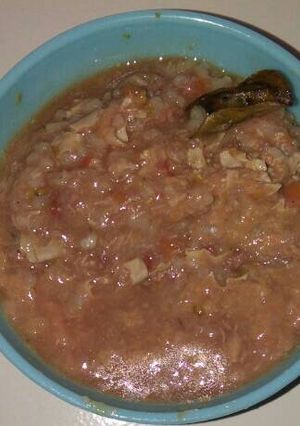Foto resep Mpasi 7m+ *4 Bubur salmon kembang tahu
