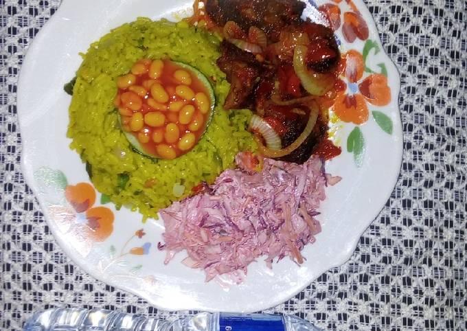 Beef-Fried Rice with Beetroot coleslaw