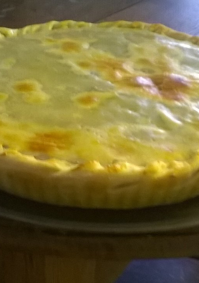 Una foto de Tarta de cebolla y crema de choclo