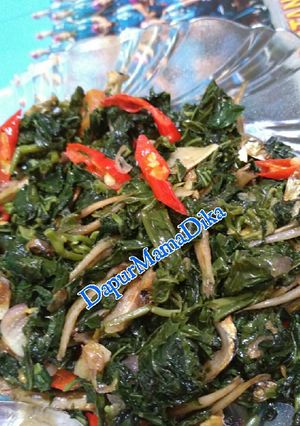 Foto resep Tumis daun singkong teri hot