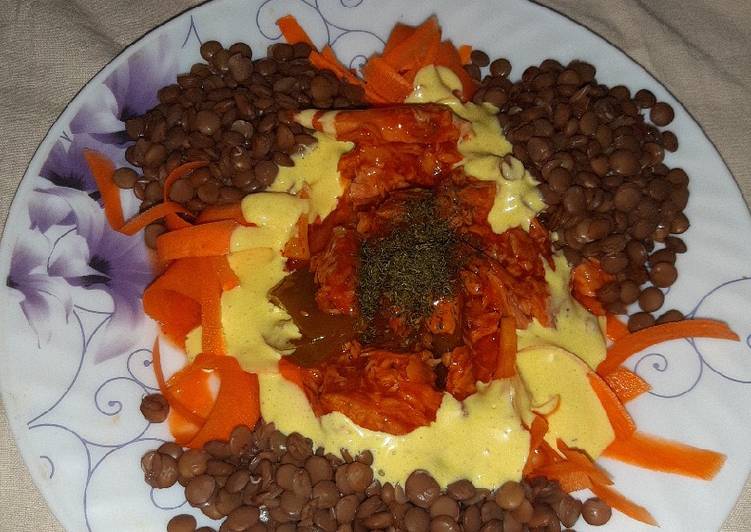 Recipe of Favorite Tasty Lentil-Carrot-Tuna salad