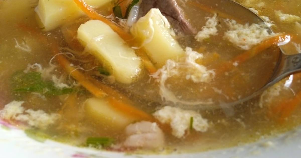 Точный рецепт из детского сада. Суп из рыбных консервов (горбуша) с картошкой и пшеном. | Паблико