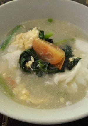 Foto resep Sup bayam telur