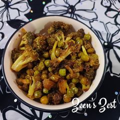 Broccoli and Green Peas Fry A picture of Broccoli and Green Peas Fry.