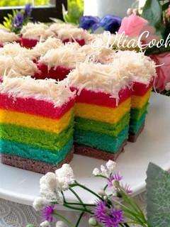 Foto resep Resep Rainbow Cake Kukus Cantik Mudah Dibuat