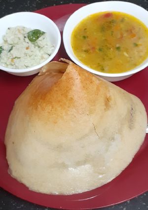 A picture of Proso Millet Cone Dosa. (Topi Dosa).