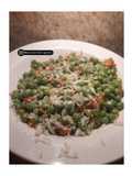 Guisantes salteados con un sofrito de jamón serrano y ajo