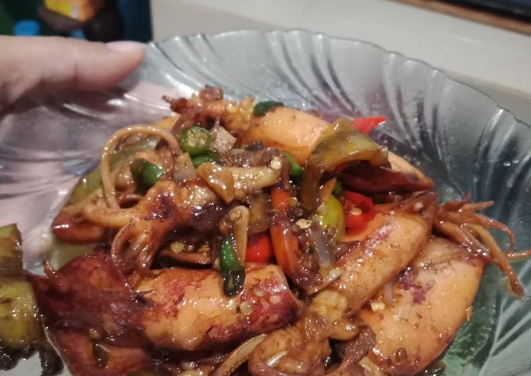 Cara Gampang memasak Cumi asin bumbu mentega Lezat