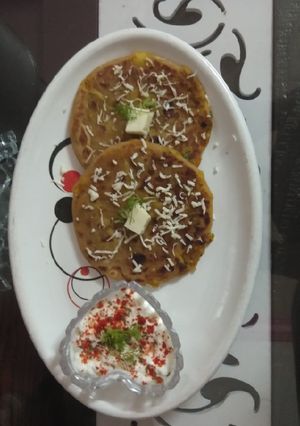 A picture of Aloo Paratha આલુ પરોઠા.
