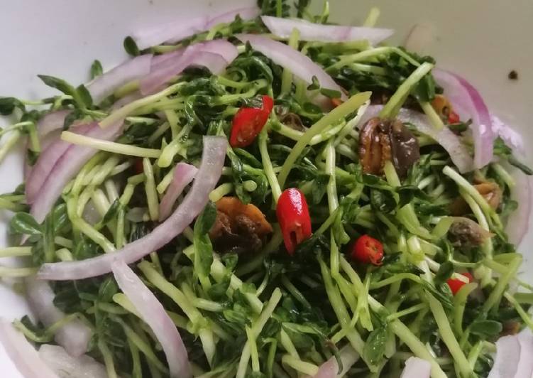 Resep Pea sprouts kerang yang Lezat