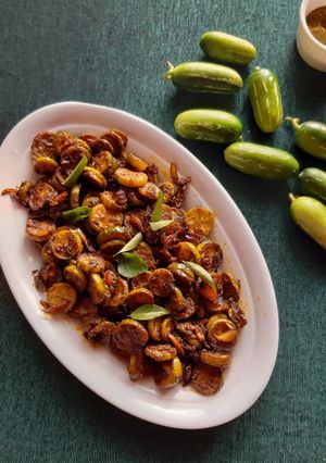 A picture of Ivy gourd pepper fry.